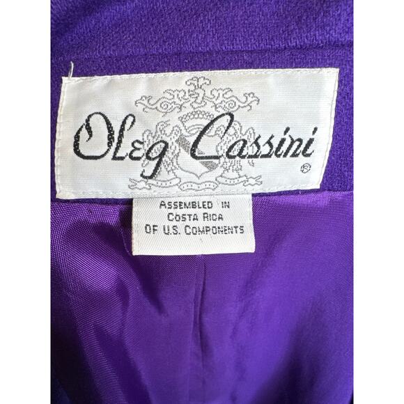 Vintage Oleg Cassini Purple Double Breasted Blazer Gold Buttons 80s 90s medium - Picture 12 of 12